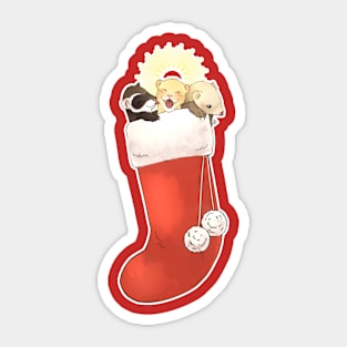 Ferret Christmas Sticker